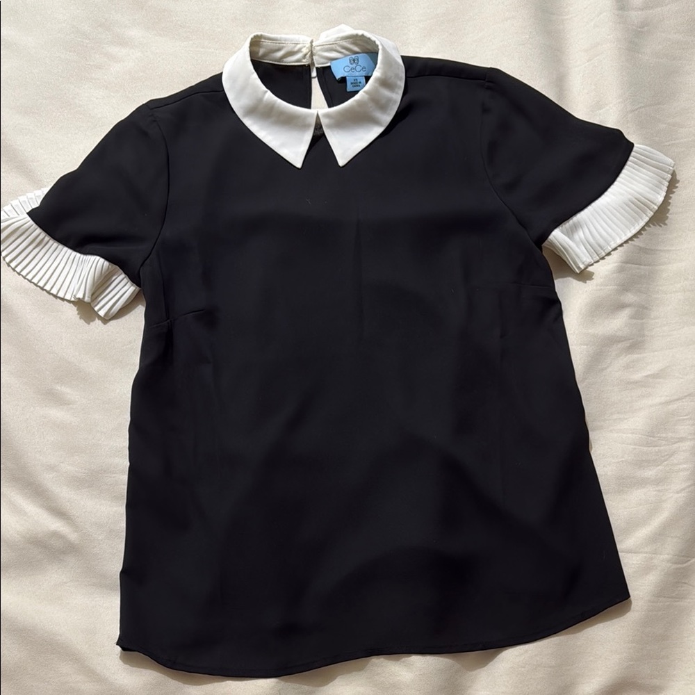 Wednesday Addams Black and White Blouse